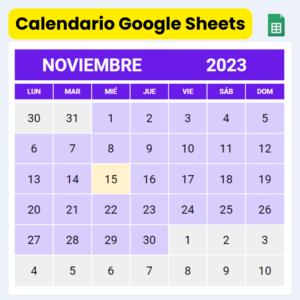 Calendario para google sheets dinamico