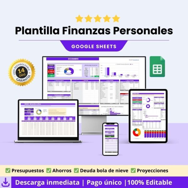 Plantilla Google Sheets - Portada