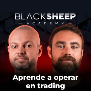 BlackSheep Academy: clase de trading con los dos instructores y el logo oficial