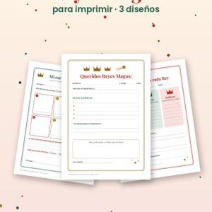 Carta a los Reyes Magos para imprimir en tres diseños, incluida «Un deseo para cada Rey», del pack de imprimibles de Navidad