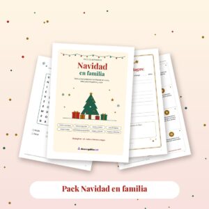 Pack Navidad en familia para imprimir: portada, carta a los Reyes Magos, calendario de Adviento y sopa de letras